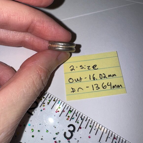 Sterling Silver Thick Double Band Ring, Size 2 - Picture 4 of 13